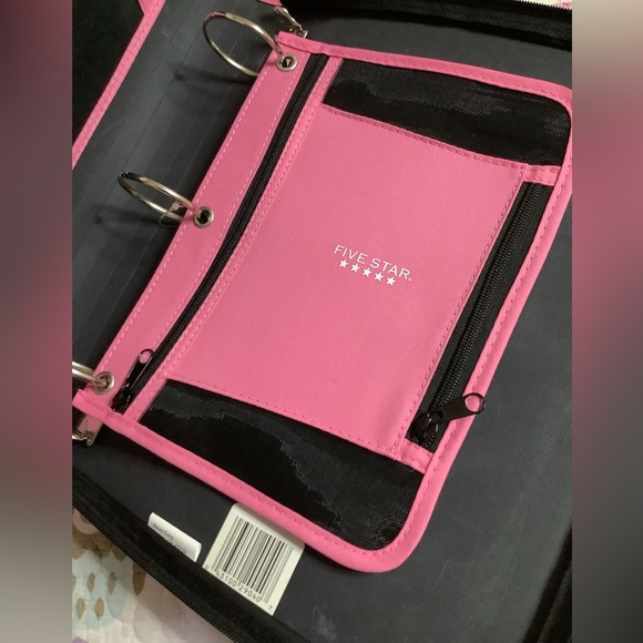 Vtg 90s Five Star Red 2" Ring Zipper Pen Pencil Pocket Binder Trapper Keeper EUC - Picture 4 of 5